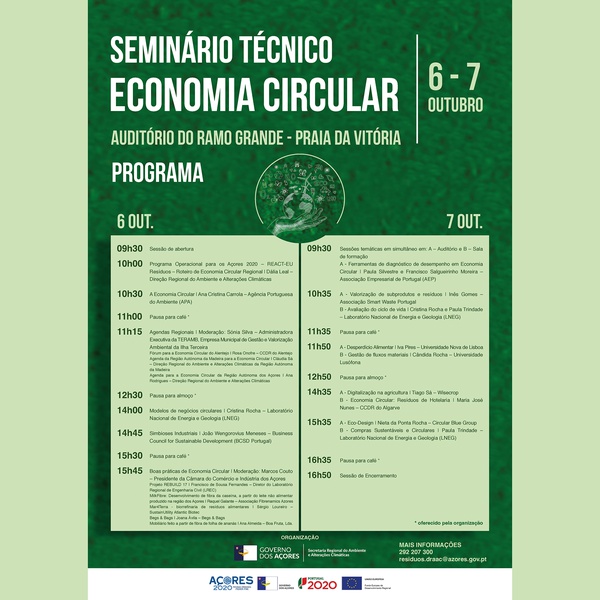 Secretaria Regional do Ambiente e Alterações Climáticas promove Seminário Técnico sobre Economia Circular