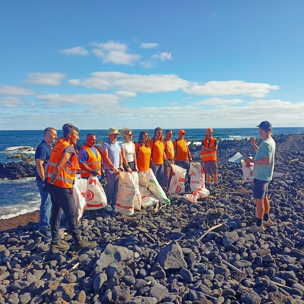 Limpeza costeira promovida pela SRAAC recolhe mais de 100 kg de resíduos na Formosinha, ilha do Pico
