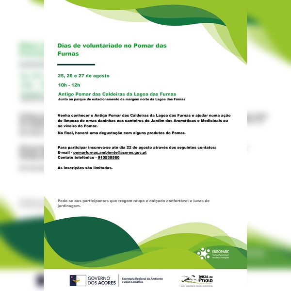Dias de voluntariado no Pomar das Furnas