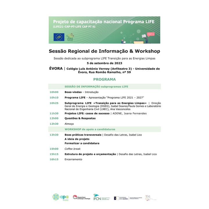 Session dedicated to the LIFE Clean Energy Transition sub-programme - 5 September, Évora